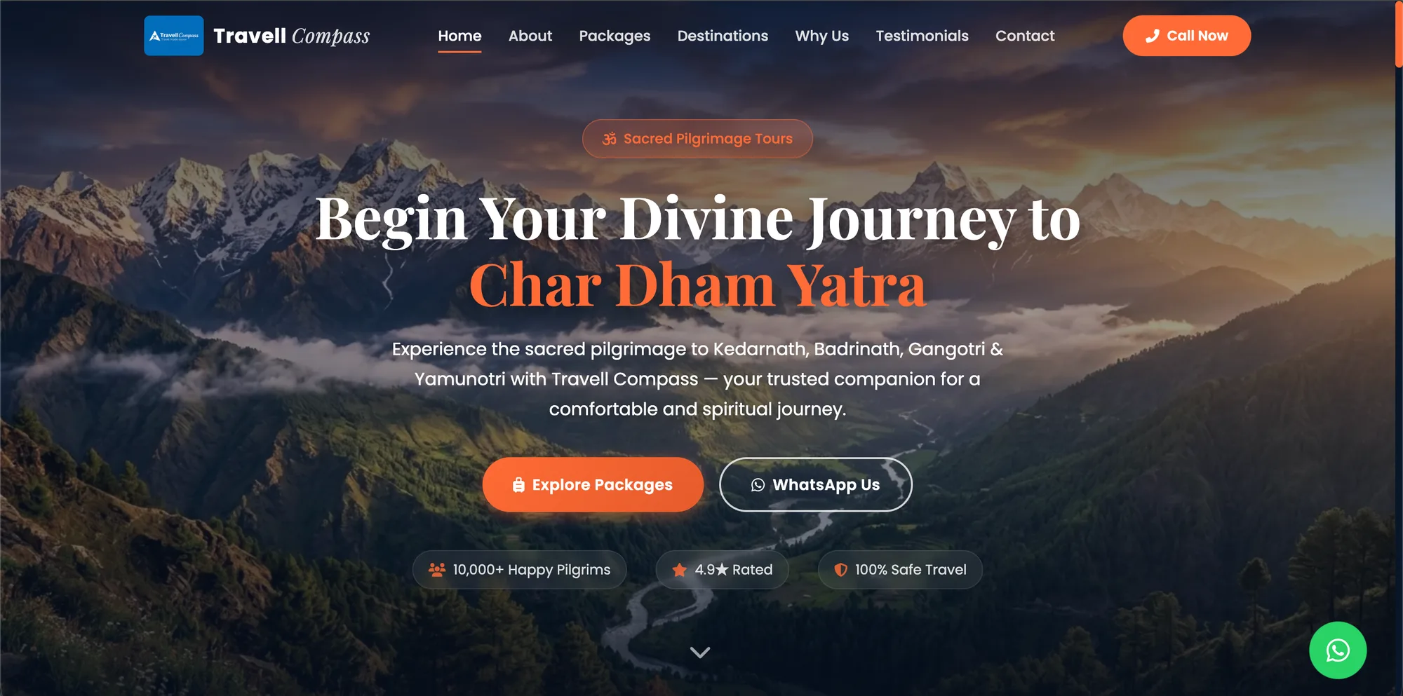 Travell Compass — Meta Ads lead generation & website build for travel agency