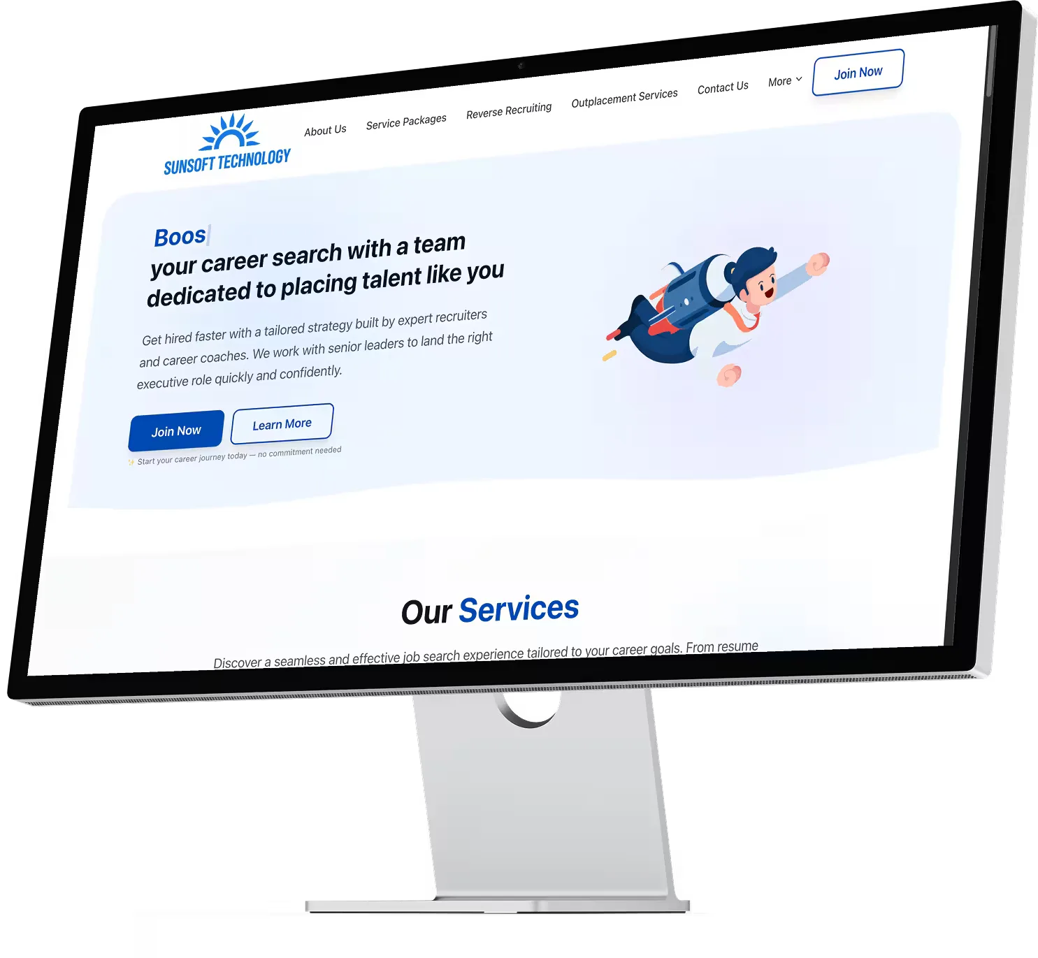 Sunsoft Technology — Recruiting operations platform with AI job automation mockup