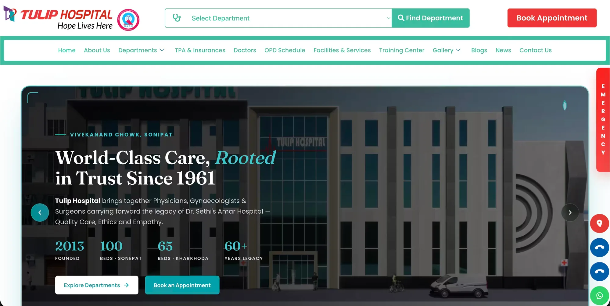 Tulip Hospital — SEO and digital marketing for a multi-specialty hospital